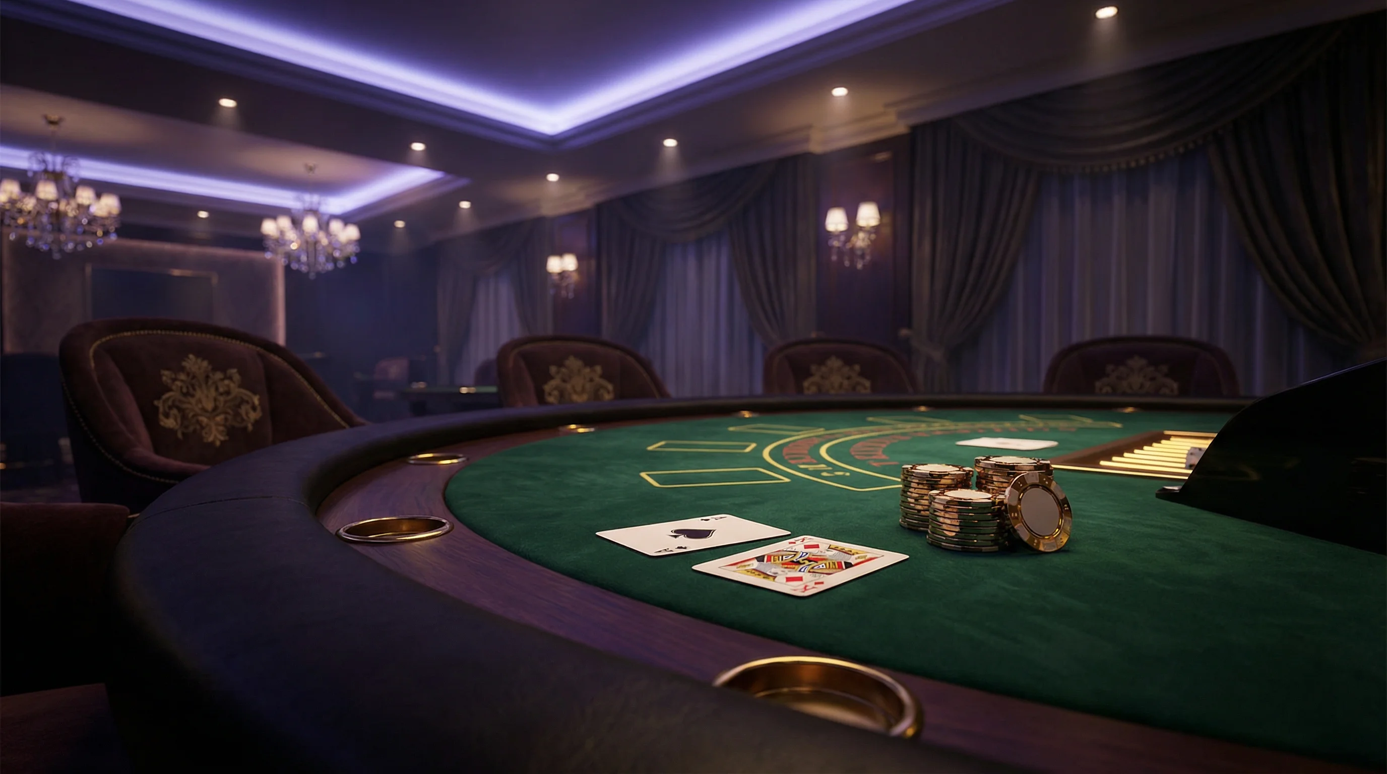 Mesa de Blackjack 21 pontos no cassino 879bet